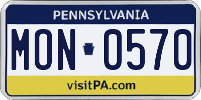 PA license plate MON0570
