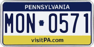 PA license plate MON0571