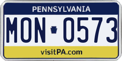 PA license plate MON0573