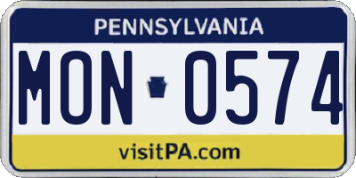 PA license plate MON0574