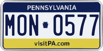 PA license plate MON0577