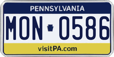 PA license plate MON0586