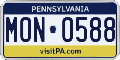 PA license plate MON0588