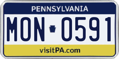 PA license plate MON0591