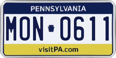 PA license plate MON0611