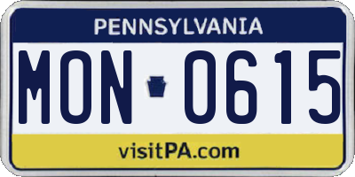 PA license plate MON0615