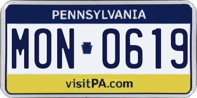 PA license plate MON0619