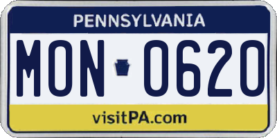 PA license plate MON0620