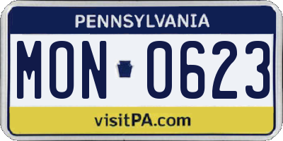 PA license plate MON0623