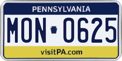 PA license plate MON0625