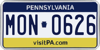PA license plate MON0626