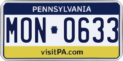 PA license plate MON0633