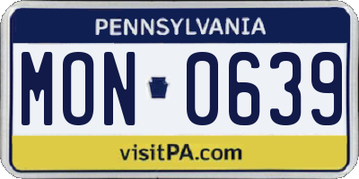 PA license plate MON0639