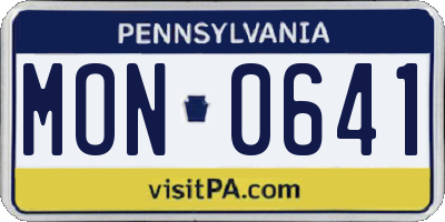 PA license plate MON0641