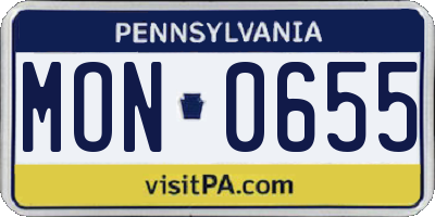 PA license plate MON0655