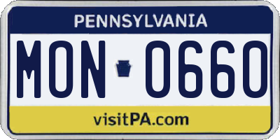 PA license plate MON0660