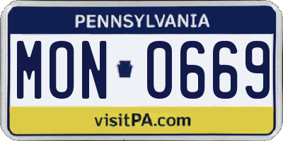 PA license plate MON0669