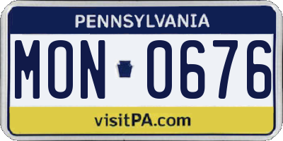PA license plate MON0676