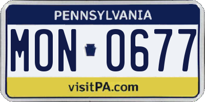 PA license plate MON0677