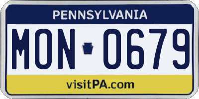 PA license plate MON0679