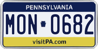 PA license plate MON0682