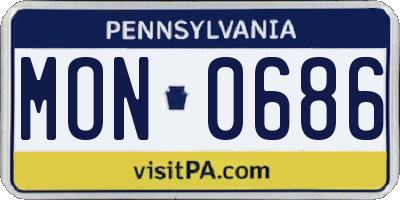 PA license plate MON0686
