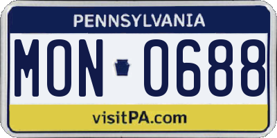 PA license plate MON0688