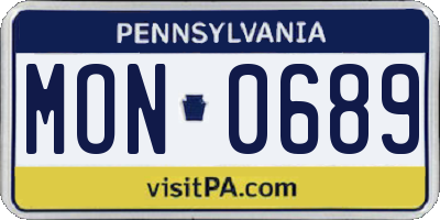 PA license plate MON0689