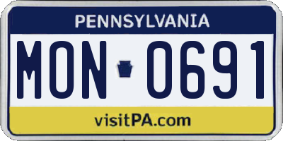 PA license plate MON0691