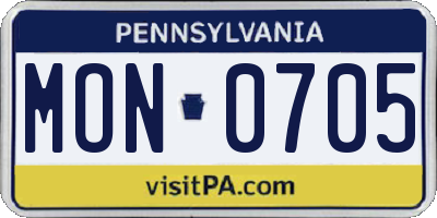PA license plate MON0705