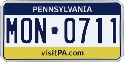 PA license plate MON0711
