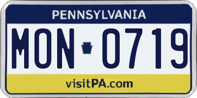 PA license plate MON0719