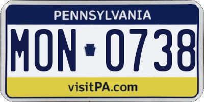 PA license plate MON0738