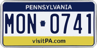 PA license plate MON0741