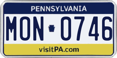 PA license plate MON0746