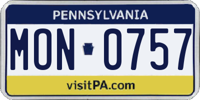 PA license plate MON0757