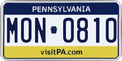 PA license plate MON0810