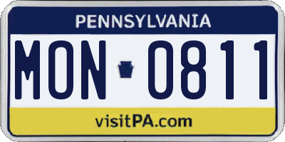 PA license plate MON0811