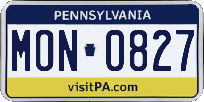 PA license plate MON0827