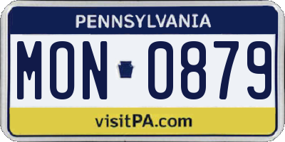 PA license plate MON0879