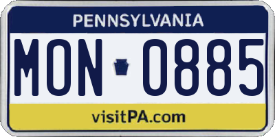 PA license plate MON0885