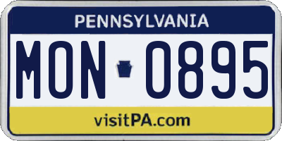 PA license plate MON0895