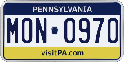 PA license plate MON0970