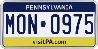 PA license plate MON0975