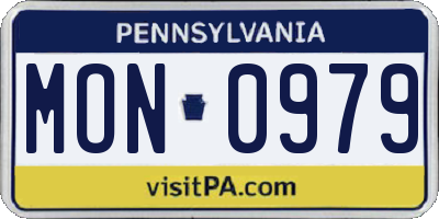 PA license plate MON0979