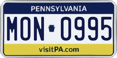 PA license plate MON0995