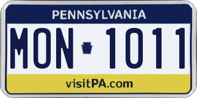 PA license plate MON1011
