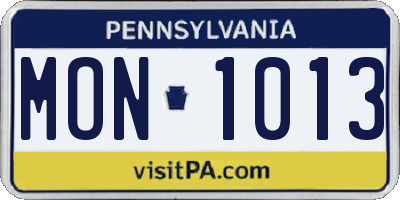 PA license plate MON1013