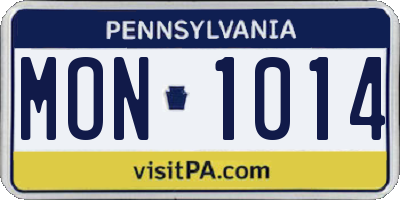 PA license plate MON1014