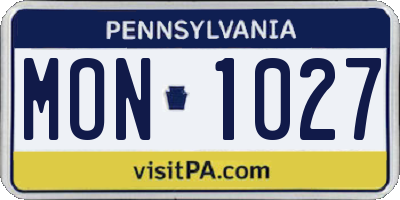 PA license plate MON1027